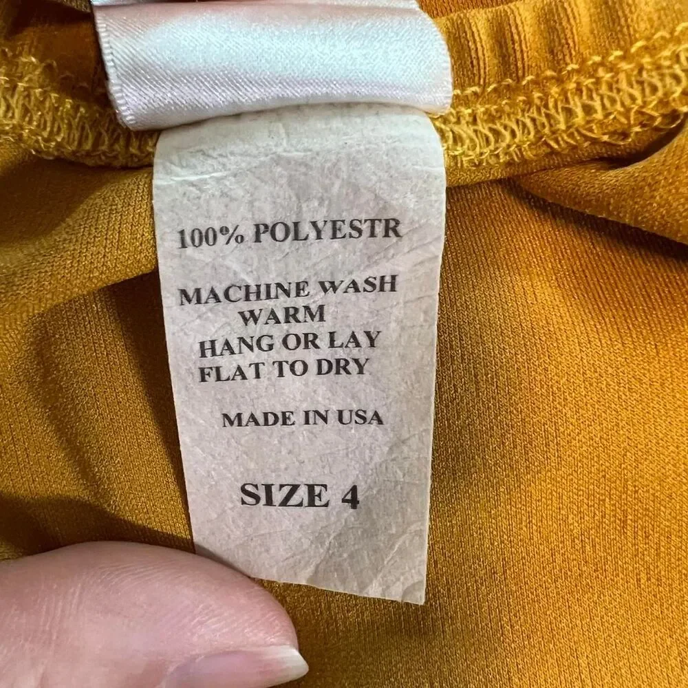 Y2K BABY O VINTAGE MUSTARD YELLOW‎ MAXI SKIRT Small